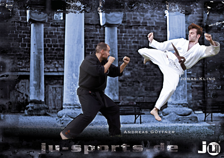Poster Ju-Jutsu "Sprungkick"