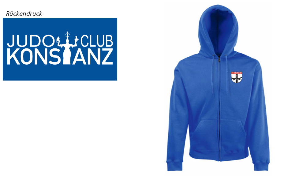 Classic Hooded Sweat Jacket JC Konstanz Vereinsedition, Royal Blue, F401N