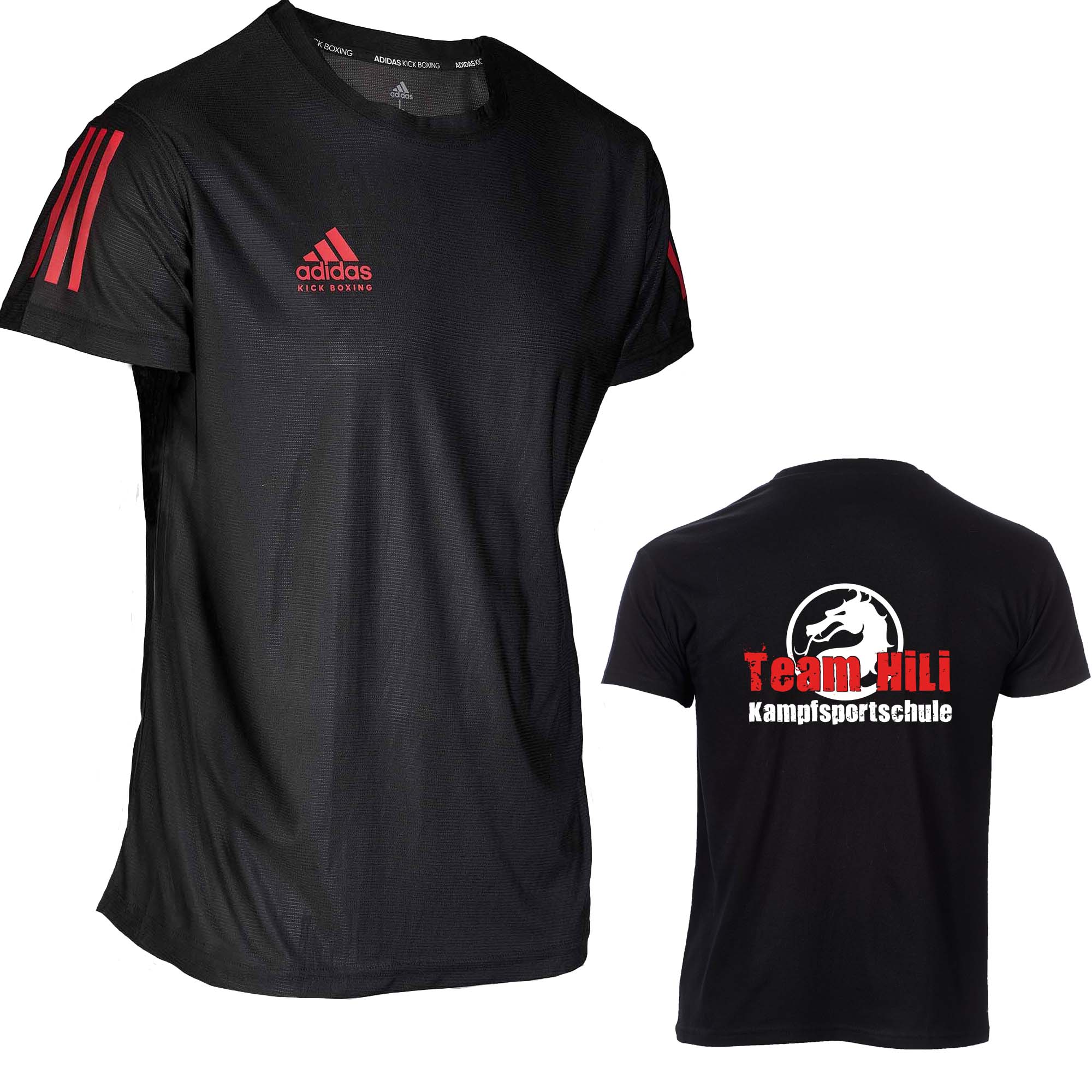 adidas Kickbox-T-Shirt Basic schwarz/rot, adiKBTS100 Team Hili