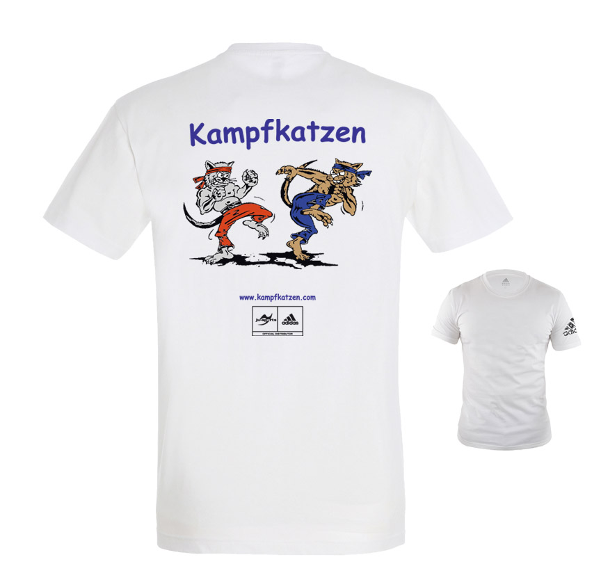 Kampfkatzen adidas T-Shirt weiß/schwarz