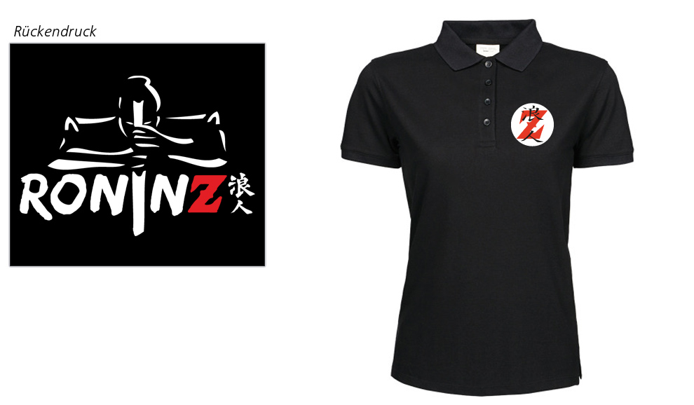 Ladies Heavy Polo Piqué black RoninZ Edition