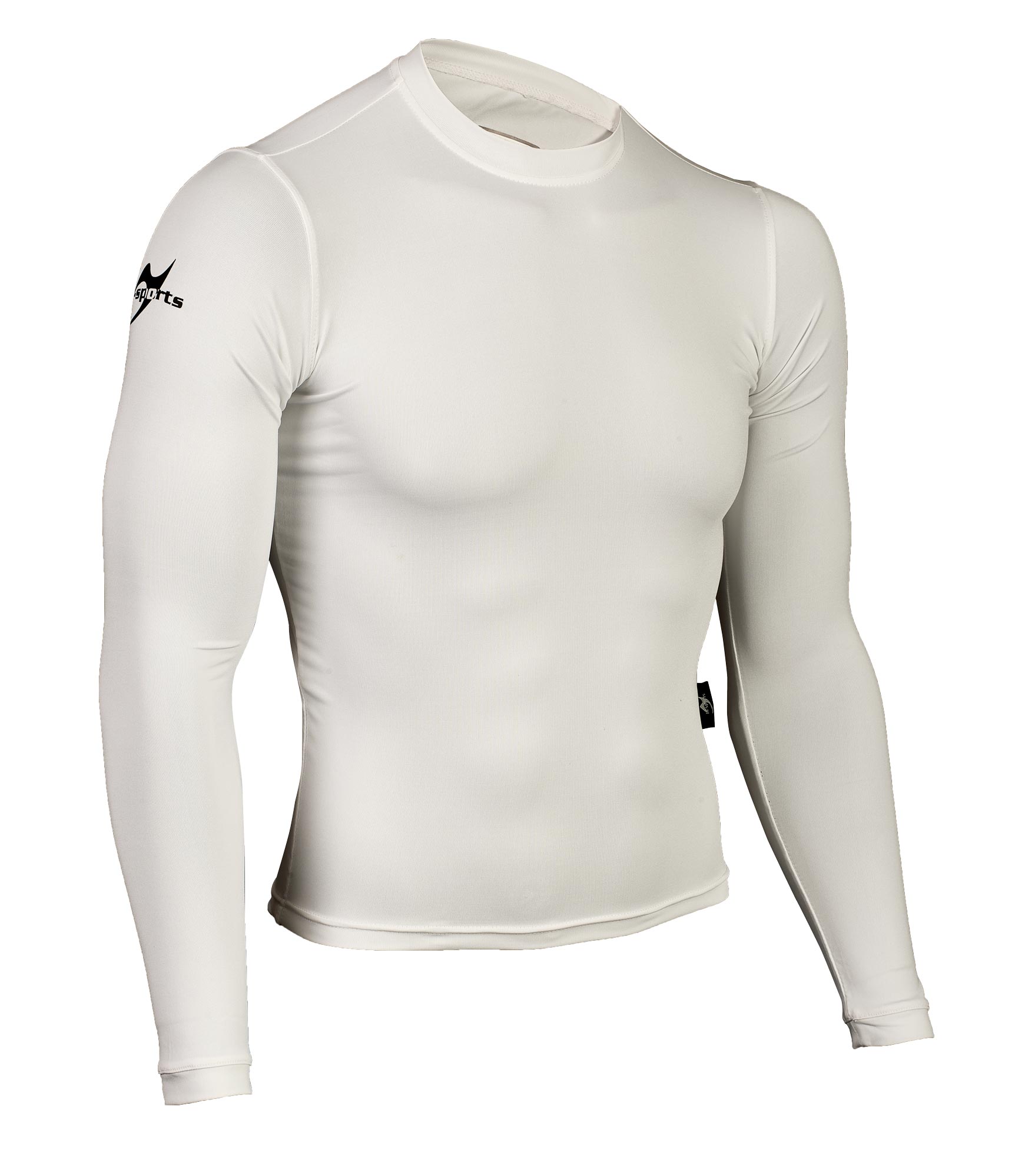 Compression Shirt, Rash Guard, langarm weiß