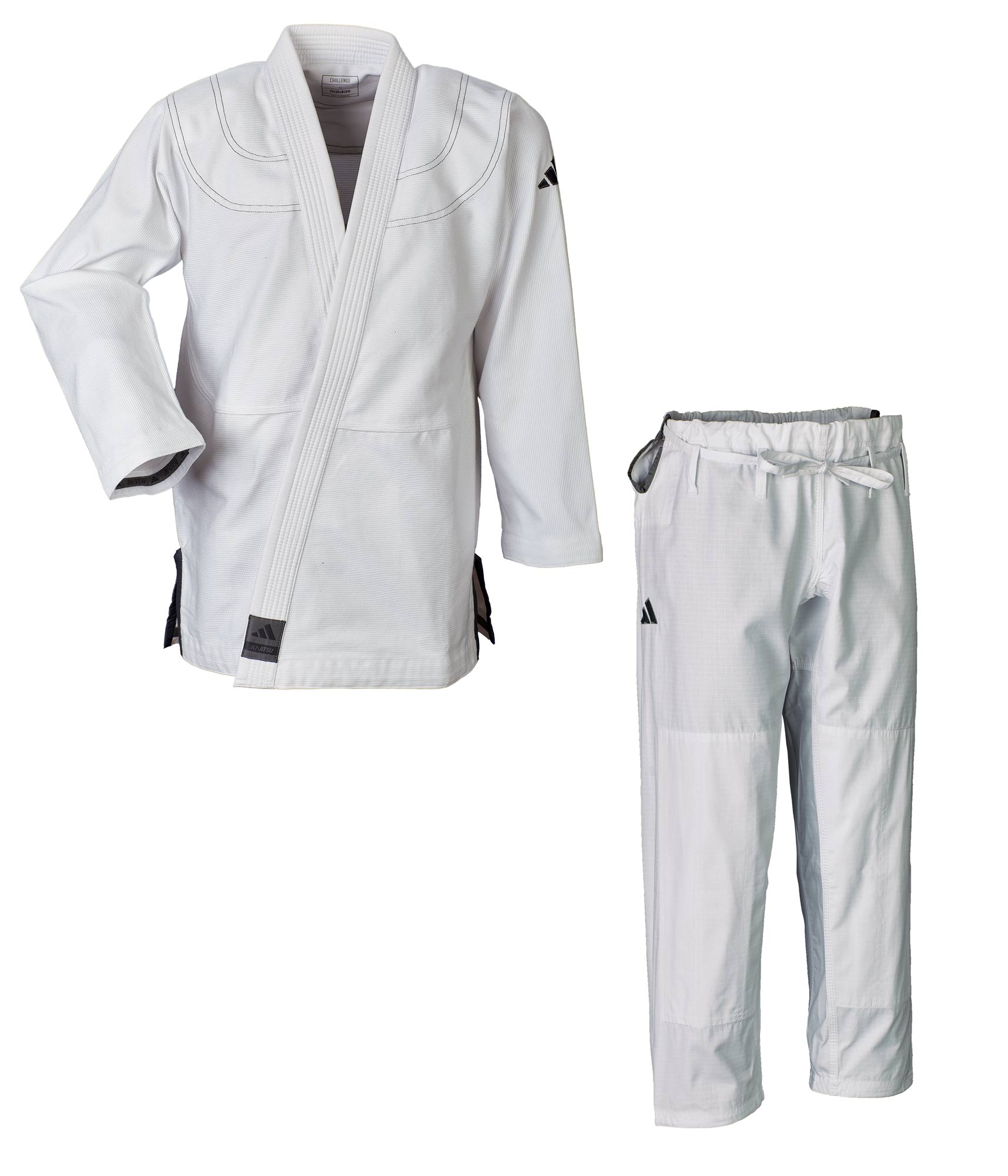Auslaufmodell 2024 - adidas BJJ Anzug Challenge 2.0 white/grey JJ350 small Logo