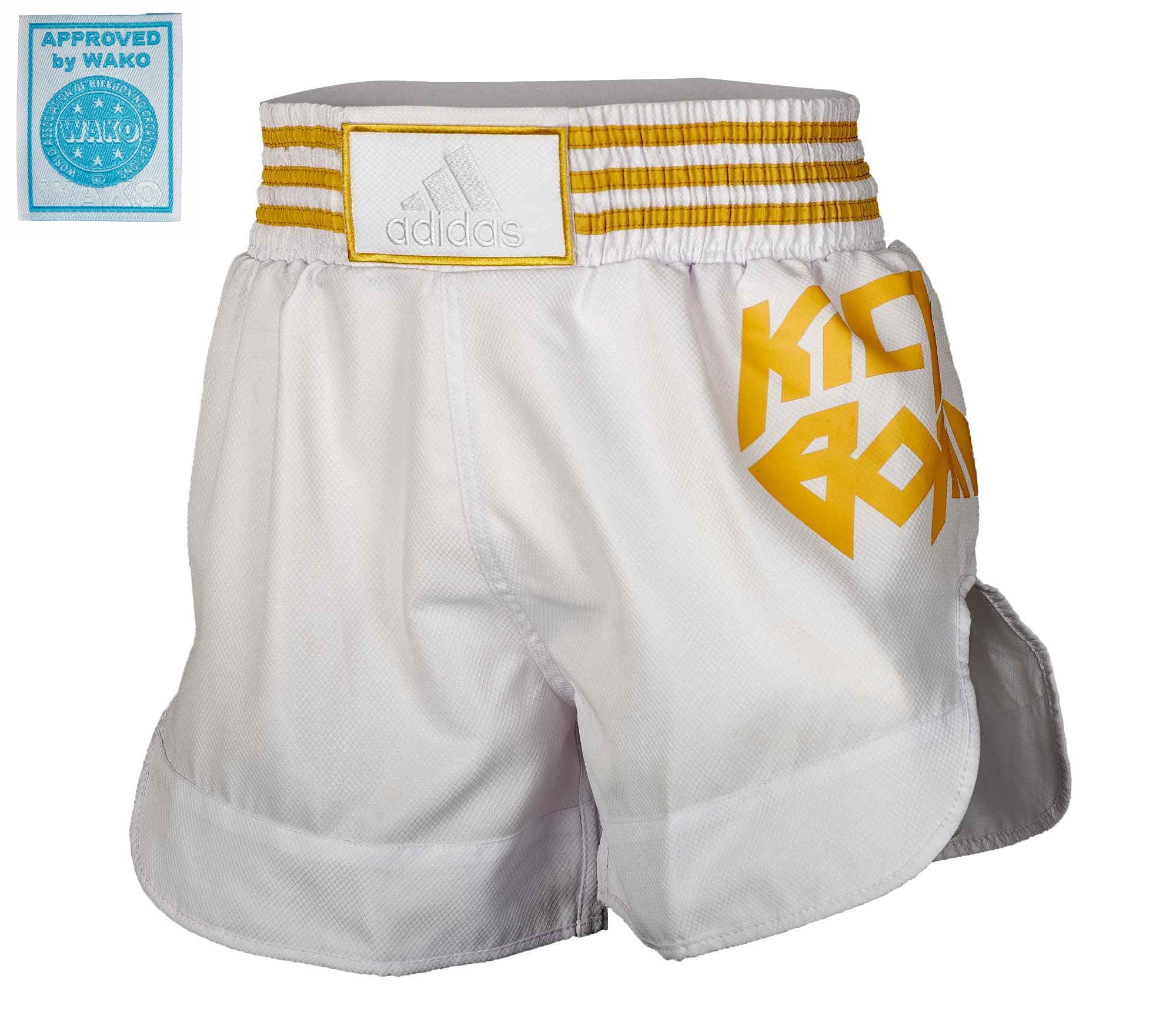 adidas Kick Boxing Shorts K1 white/gold, ADISKB02