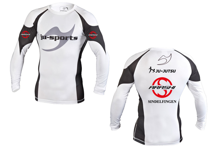 Rashguard Pro C13 langarm weiß Arashi Vereinsedition