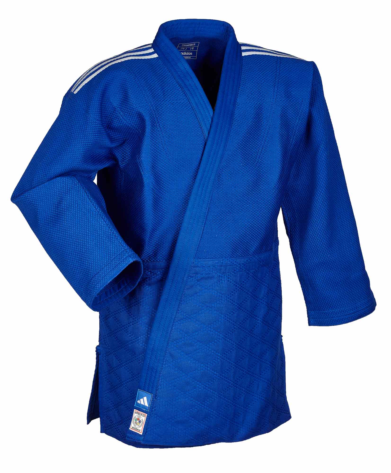 adidas Judojacke CHAMPION III IJF - Model 2 JIJFB-JAC blau / weiße Streifen