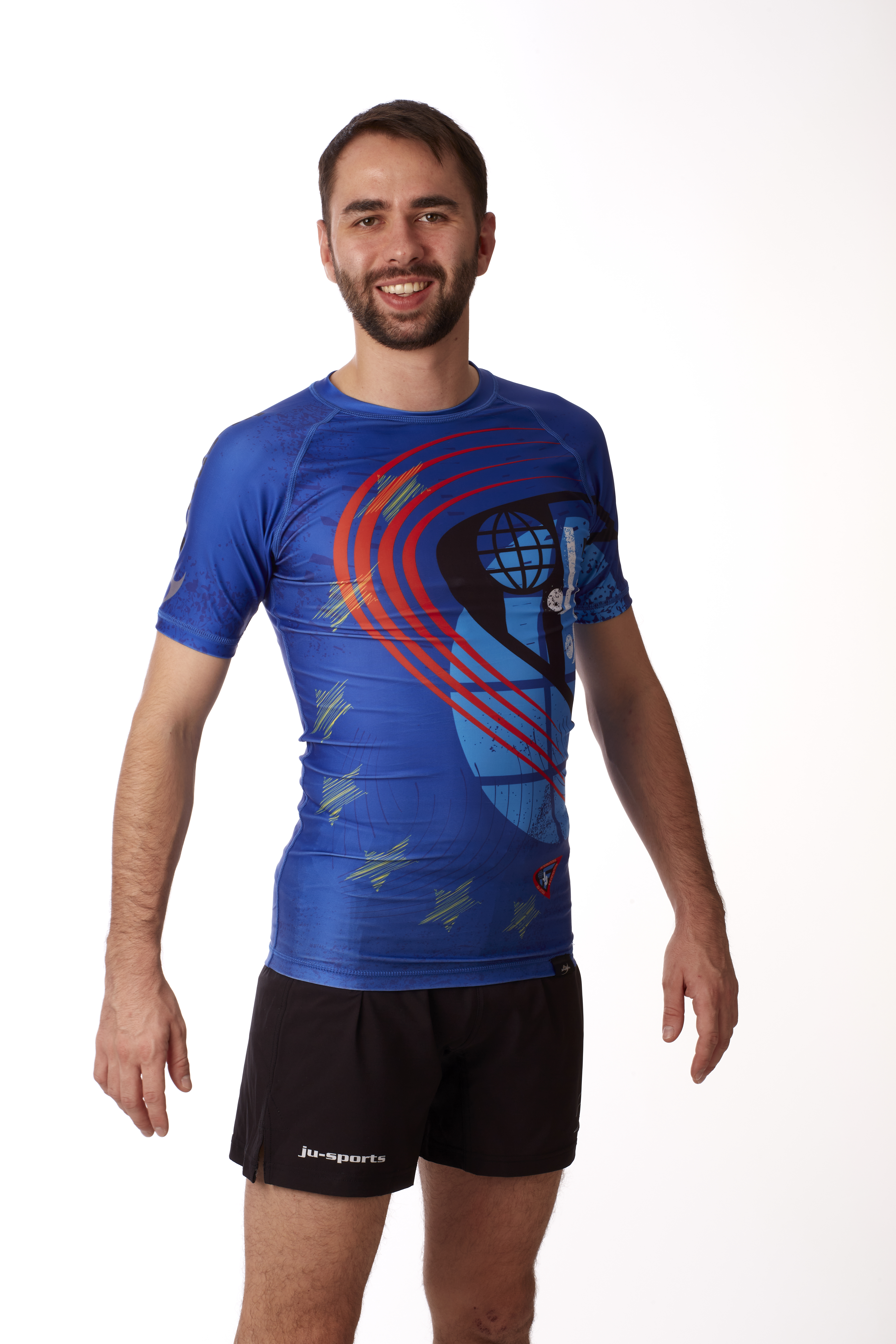Rashguard kurzarm blau- JJIF approved