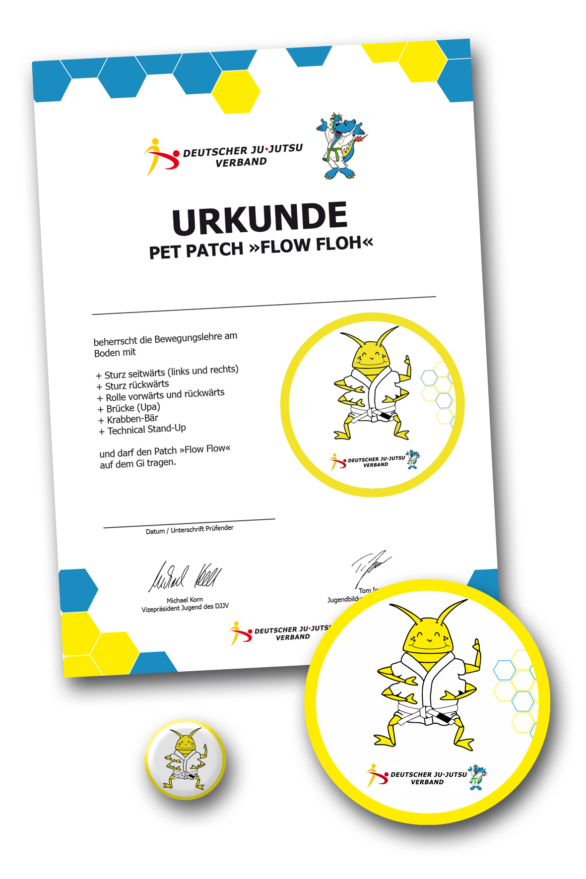 Juju Jutsu Patch, Flow Floh, Patch-Design, Gurtel?, Urkunde