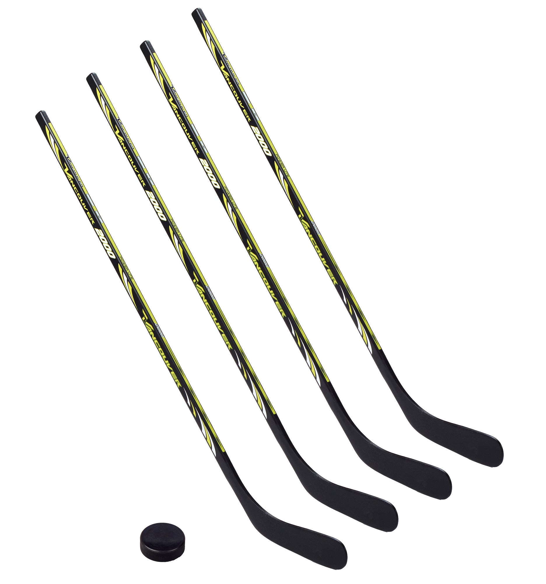 4 x Vancouver Eishockeyschläger 2000 - 100 cm, Kids plus 1 Puck