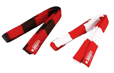 Ju-Sports Großmeistergürtel Master 8. Dan rot/weiß 4,5 cm - alte Kollektion