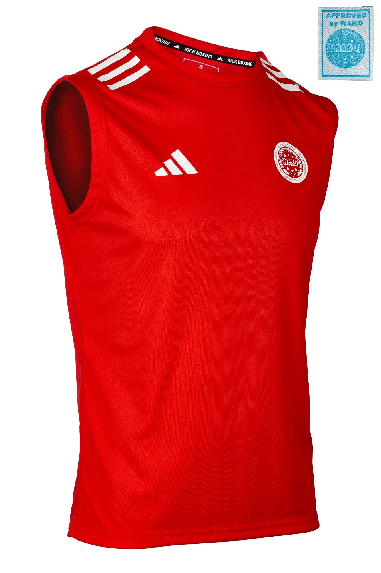 adidas Kickbox-Sleeveless Shirt Kick Light rot, WAKO adiWAKOST1