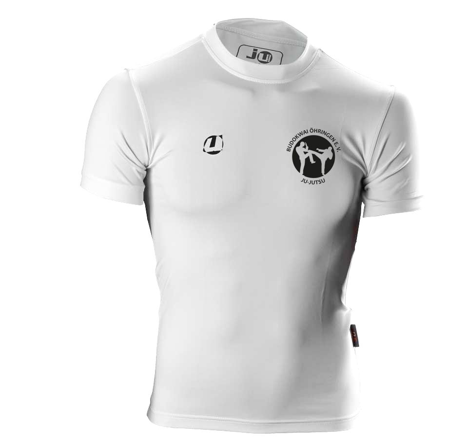Compression Shirt kurzarm weiß Budokwai Öhringen Vereinsedition