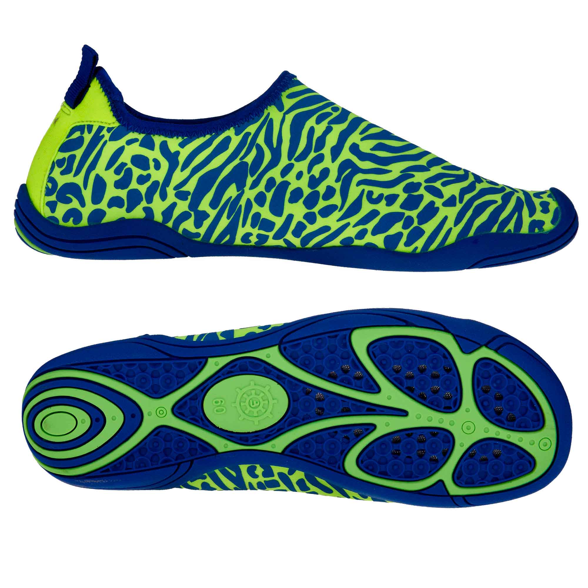 Schuh, Surf-Sohle, Laufschuh, Neonfarben, Muster Zebra
