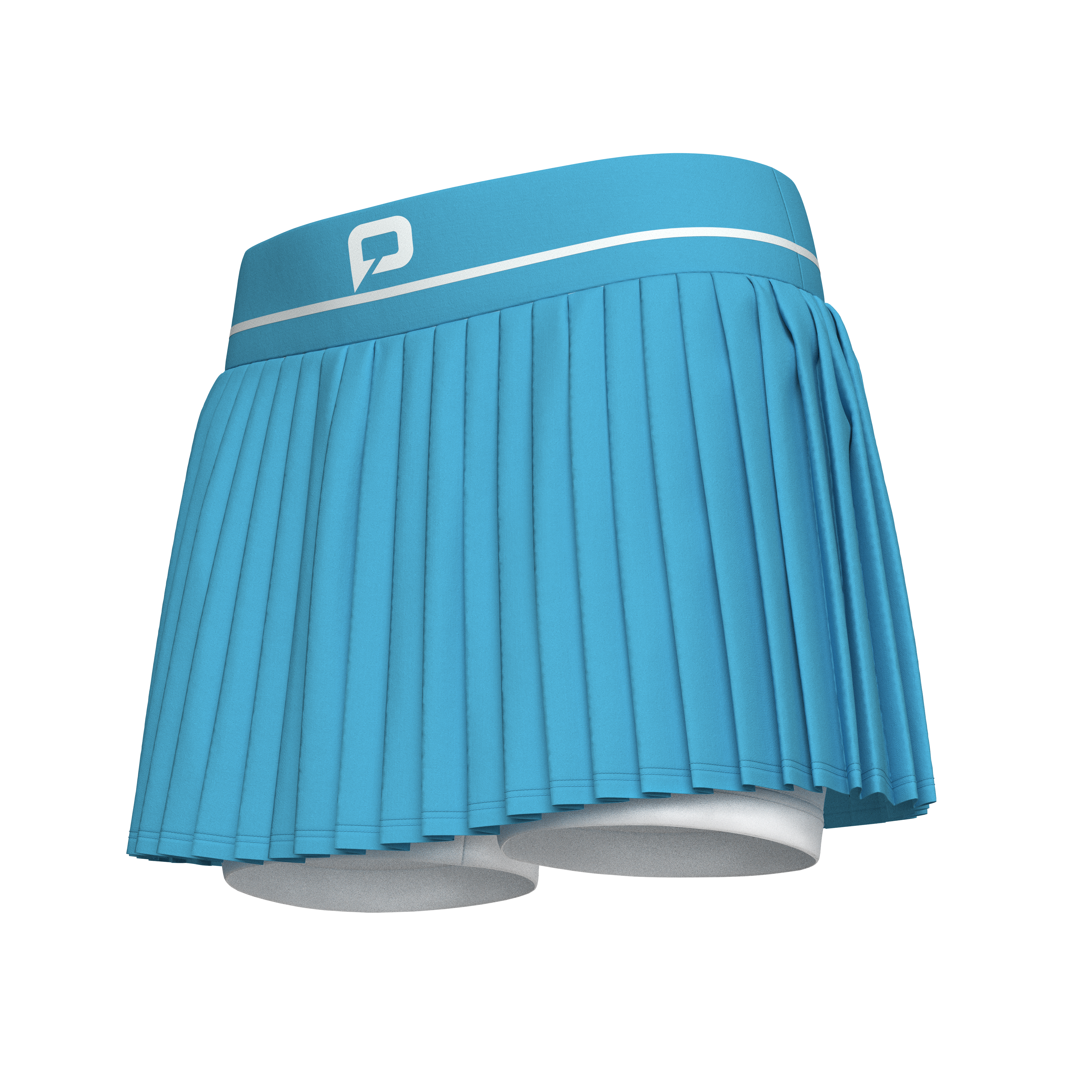 Pallap Faltenskort für Damen, Cyan blue/white