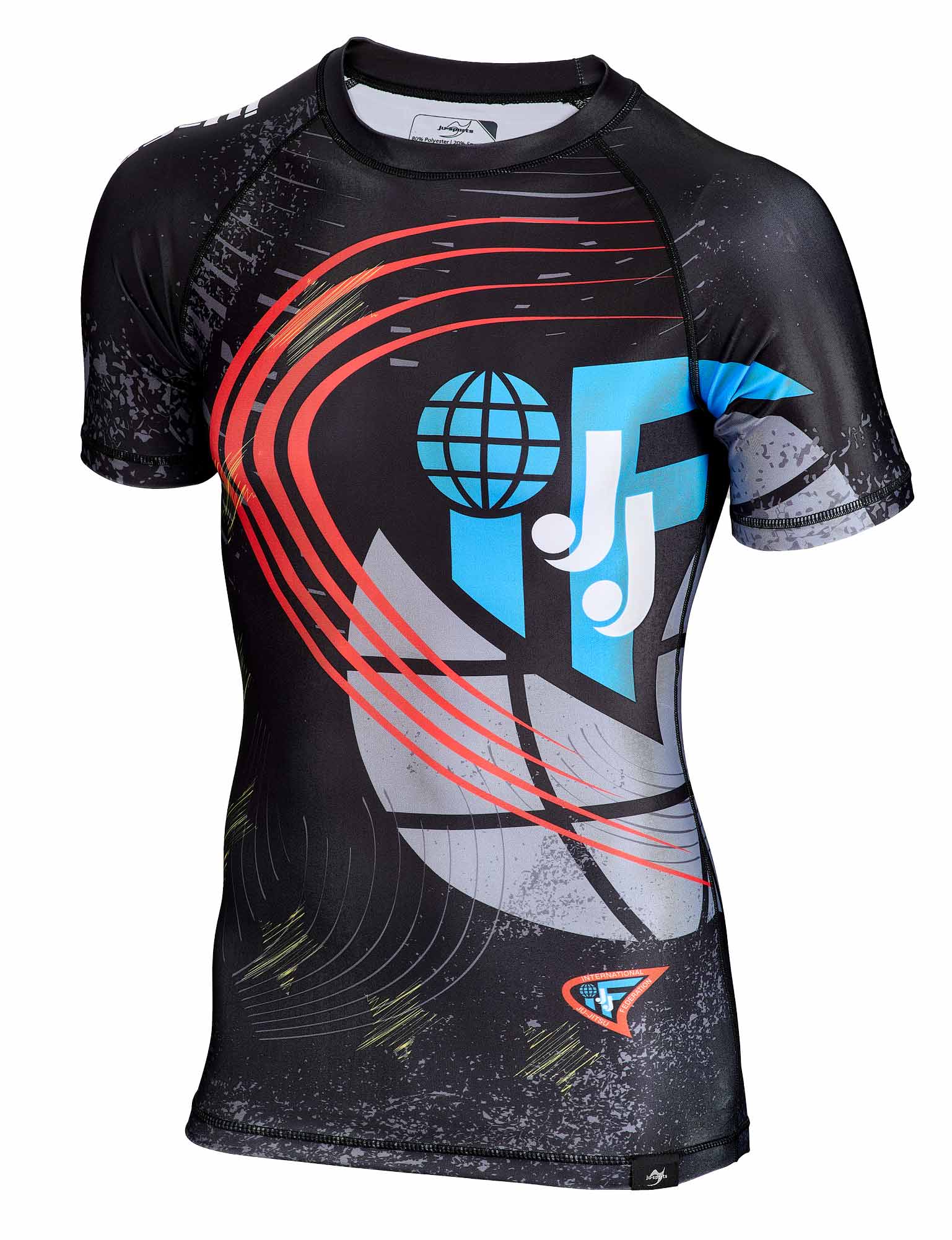 Rashguard kurzarm schwarz - JJIF approved